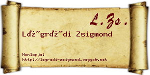 Légrádi Zsigmond névjegykártya